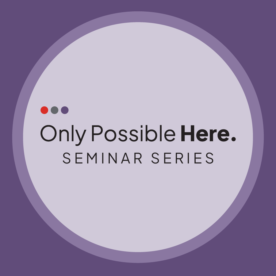 A Conversation with a Living Legend logo featured in white on a black square with the MD Anderson strikethrough logo beneath it. 